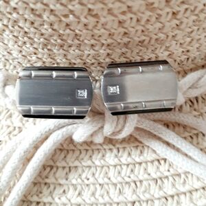 Stainless Steel Diamond Cluff Links